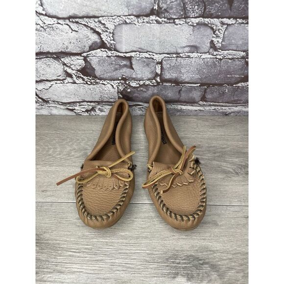 Minnetonka Moccasins Brown Leather Driving Moccasin Loafers Women Sz 6M US/36EU - Picture 6 of 16